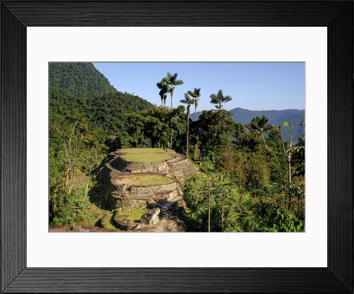 Framed Print : Americas, South America, Colombia; Sierra Nevada de Santa Marta; hike to the Lost City; platforms at the Ciudad Perdida archaeological site - built by the Tayrona civilisation Framed Print : Americas, South America, Colombia; Sierra Nevada de Santa Marta; hike to the Lost City; platforms at the Ciudad Perdida archaeological site - built by the Tayrona civilisation