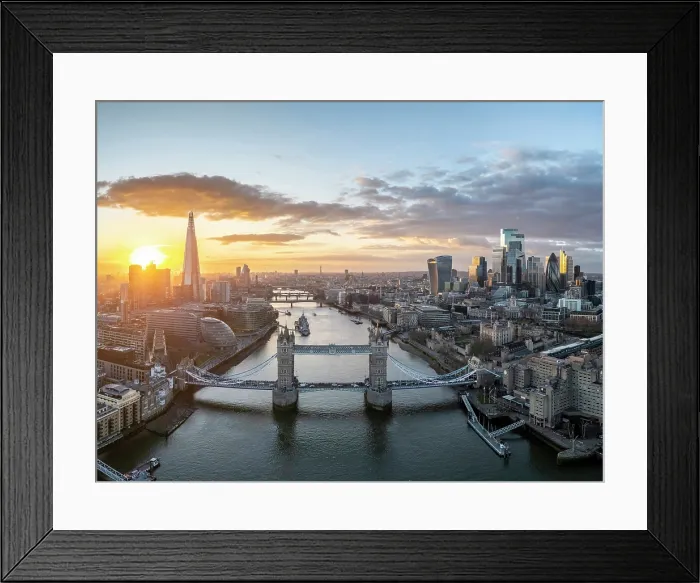 Framed Print : London skyline with Tower Bridge and the Shard, London, England, UK Framed Print : London skyline with Tower Bridge and the Shard, London, England, UK