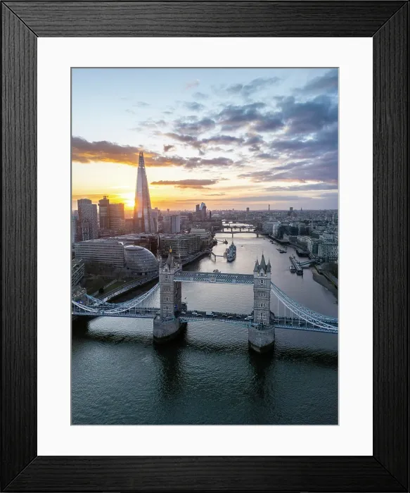 Framed Print : London skyline with Tower Bridge and the Shard, London, England, UK Framed Print : London skyline with Tower Bridge and the Shard, London, England, UK