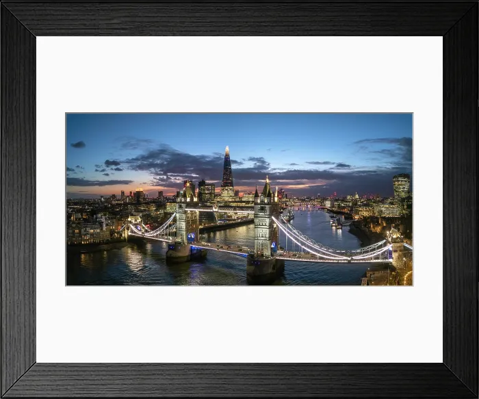 Framed Print : London skyline with Tower Bridge and the Shard, London, England, UK Framed Print : London skyline with Tower Bridge and the Shard, London, England, UK