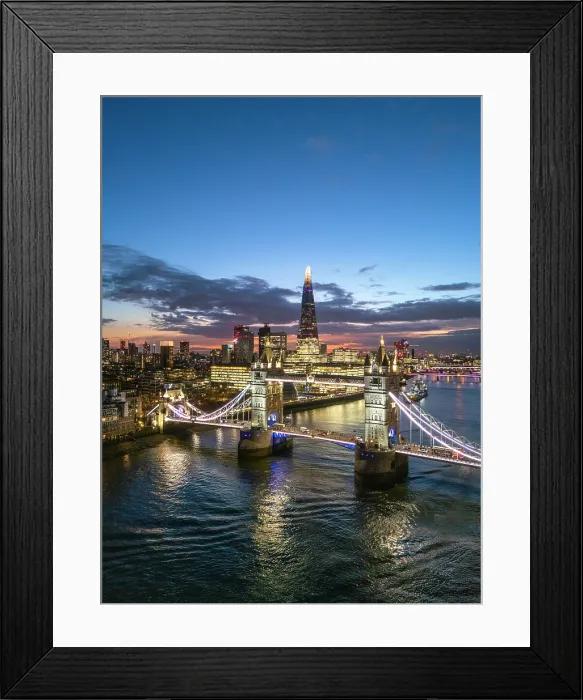 Framed Print : London skyline with Tower Bridge and the Shard, London, England, UK Framed Print : London skyline with Tower Bridge and the Shard, London, England, UK