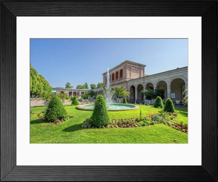 Framed Print : Arcade building and fountain in the spa gardens, Bad Kissingen, Bavaria, Germany Framed Print : Arcade building and fountain in the spa gardens, Bad Kissingen, Bavaria, Germany