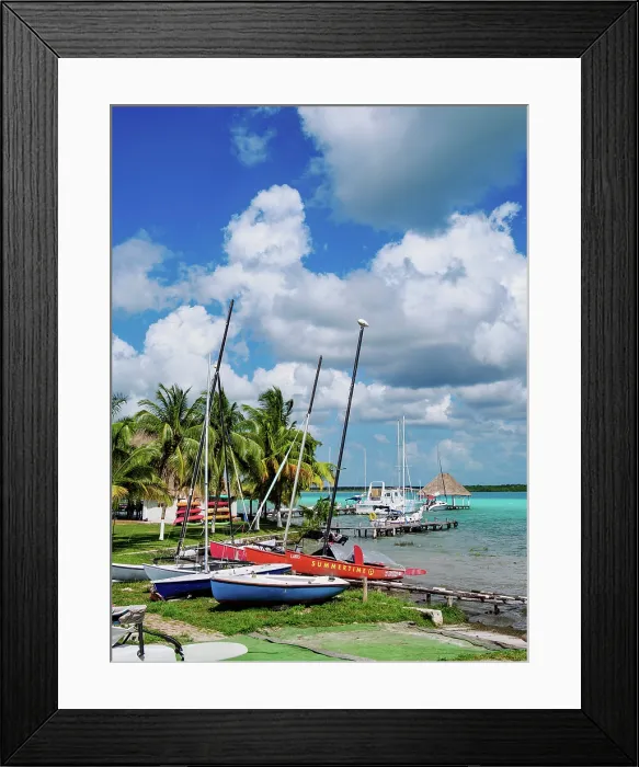 Framed Print : Bacalar Lagoon, Bacalar, Quintana Roo State, Mexico