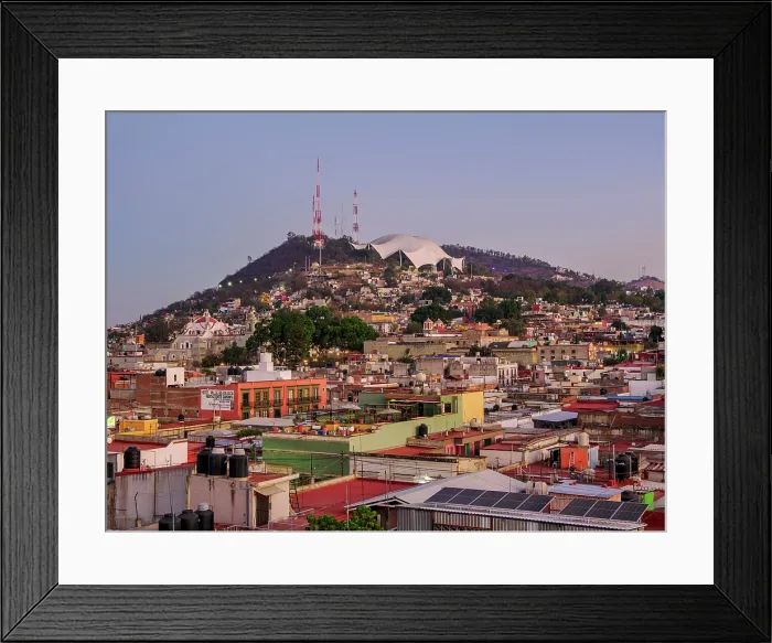 Framed Print : View towards the Cerro del Fortin at dawn, Oaxaca de Juarez, Oaxaca State, Mexico
