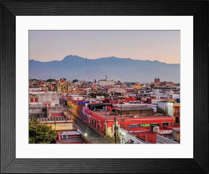 Framed Print : View towards the San Felipe Neri Church at dawn, Oaxaca de Juarez, Oaxaca State, Mexico Framed Print : View towards the San Felipe Neri Church at dawn, Oaxaca de Juarez, Oaxaca State, Mexico