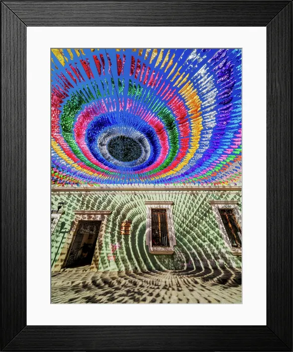 Framed Print : Colourful decorations at the Macedonio Alcala Street, Oaxaca de Juarez, Oaxaca State, Mexico