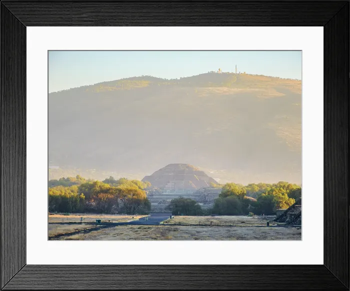 Framed Print : View towards the Pyramid of the Moon at sunrise, Teotihuacan, Mexico State, Mexico Framed Print : View towards the Pyramid of the Moon at sunrise, Teotihuacan, Mexico State, Mexico