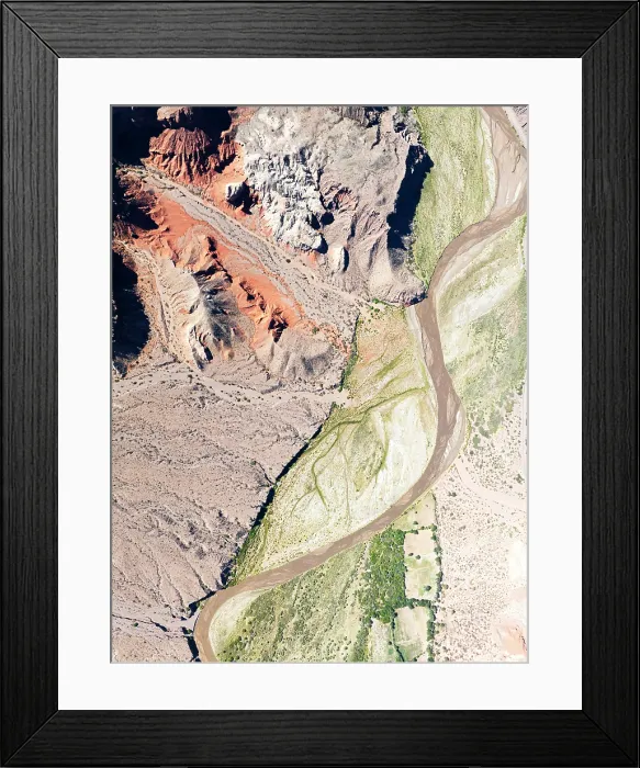 Framed Print : Aerial view of the Rio de las Conchas river in the Quebrada de las Conchas, Cafayate, Salta, Argentina Framed Print : Aerial view of the Rio de las Conchas river in the Quebrada de las Conchas, Cafayate, Salta, Argentina