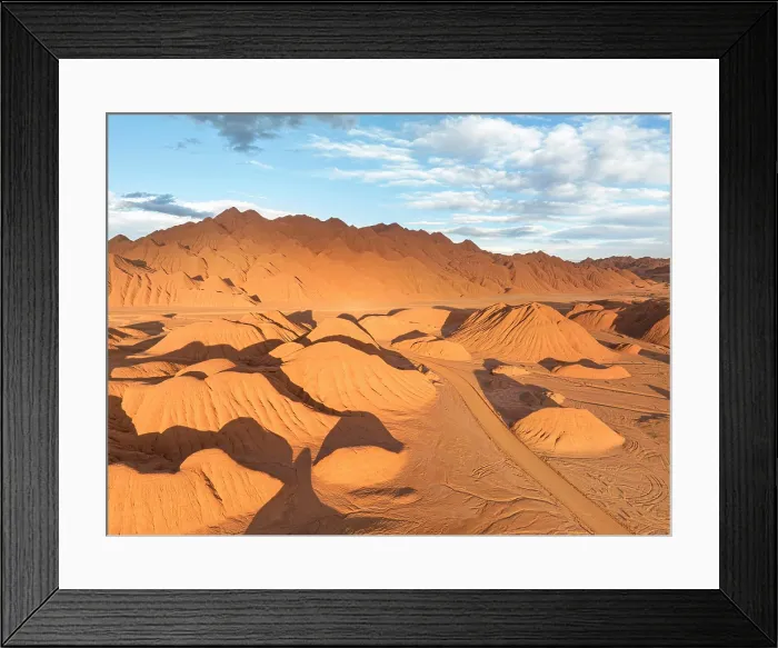 Framed Print : Aerial view of 'Los Colorados' at sunset, in the Devil Desert (Labyrinth Desert), Puna de Atacama, Tolar Grande, Salta, Argentina