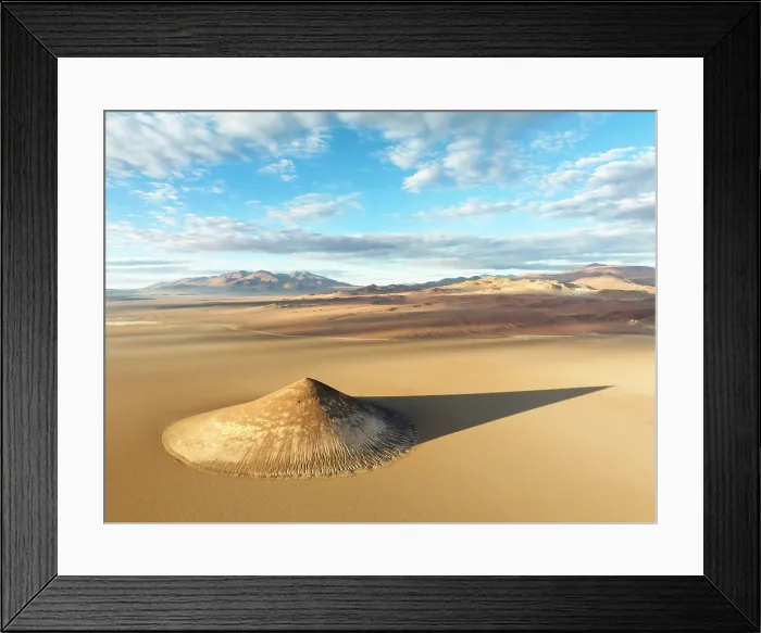 Framed Print : Aerial view of the Arita Cone (Cono de Arita) at sunrise in the Arizaro Salt Flat, Puna de Atacama, Salta, Argentina Framed Print : Aerial view of the Arita Cone (Cono de Arita) at sunrise in the Arizaro Salt Flat, Puna de Atacama, Salta, Argentina