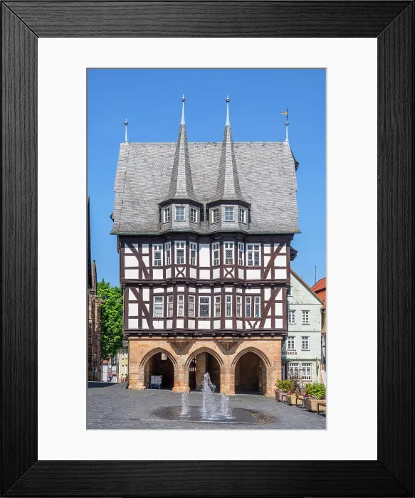 Framed Print : Market place at Alsfeld with historical town hall, Hesse, Germany Framed Print : Market place at Alsfeld with historical town hall, Hesse, Germany