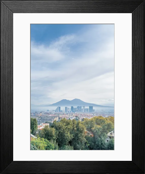 Framed Print : Naples cityscape with Mount Vesuvius in background, showcasing Italian beauty. Capodimonte Framed Print : Naples cityscape with Mount Vesuvius in background, showcasing Italian beauty. Capodimonte
