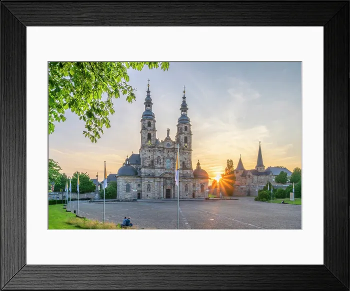 Framed Print : Cathedral St. Salvator at sunset, Fulda, Hesse, Germany