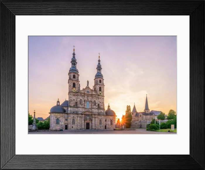 Framed Print : Cathedral St. Salvator at sunset, Fulda, Hesse, Germany