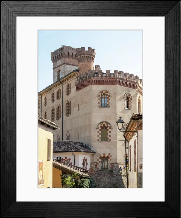Framed Print : Europe, Italy, Piedmont. The famous castle of the small wine town Barolo that hosts a wine museum