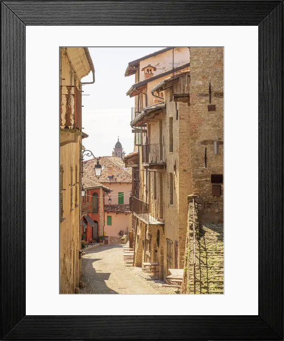 Framed Print : Europe, Italy, Piedmont. A characteristic street in the ancient centre of Monforte D'Alba near to Barolo Framed Print : Europe, Italy, Piedmont. A characteristic street in the ancient centre of Monforte D'Alba near to Barolo