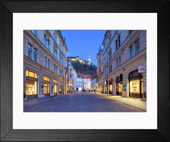 Framed Print : The Triple Bridge, Town Centre and Ljubljana Castle, Ljubljana, Slovenia, Eastern Europe Framed Print : The Triple Bridge, Town Centre and Ljubljana Castle, Ljubljana, Slovenia, Eastern Europe
