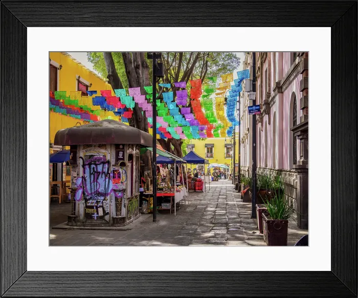 Framed Print : Alley of the frogs, Los Sapos Neighbourhood, City of Puebla, Puebla State, Mexico