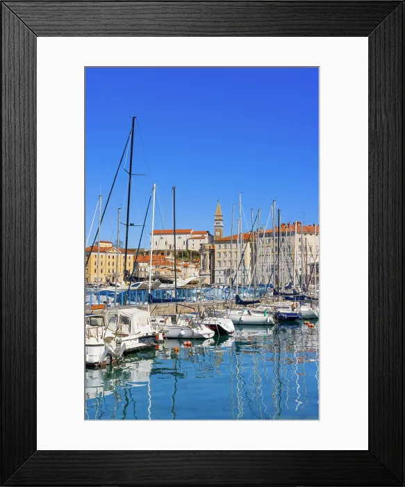 Framed Print : Piran Harbour and St George's Cathedral, Piran, Slovenia, Eastern Europe Framed Print : Piran Harbour and St George's Cathedral, Piran, Slovenia, Eastern Europe