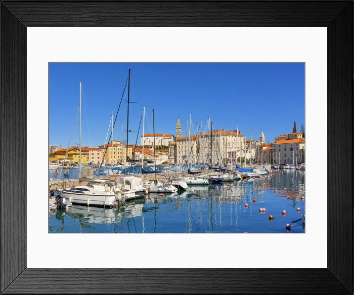 Framed Print : Piran Harbour and St George's Cathedral, Piran, Slovenia, Eastern Europe Framed Print : Piran Harbour and St George's Cathedral, Piran, Slovenia, Eastern Europe