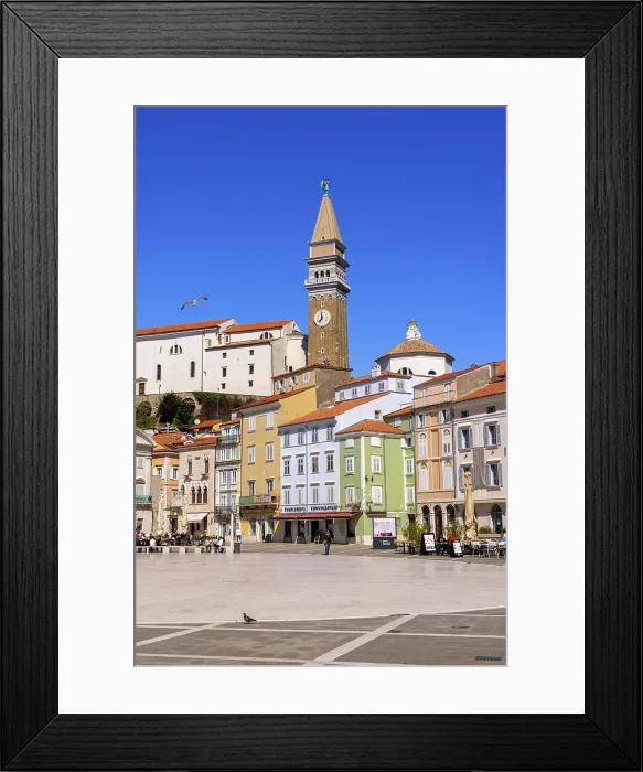 Framed Print : Tartini Square and St George's Cathedral, Piran, Slovenia, Eastern Europe Framed Print : Tartini Square and St George's Cathedral, Piran, Slovenia, Eastern Europe