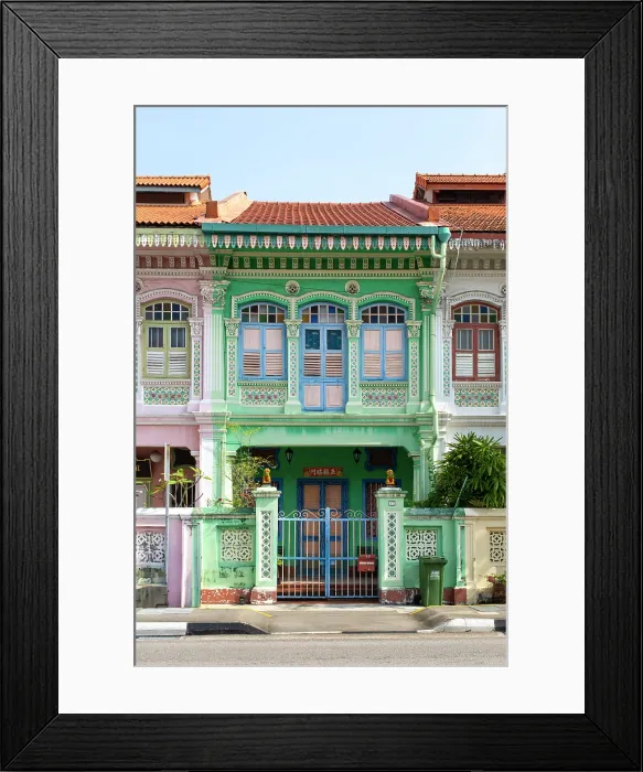 Framed Print : Peranakan shophouses, Katong, Singapore Framed Print : Peranakan shophouses, Katong, Singapore