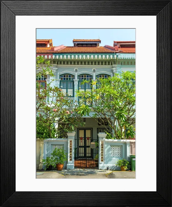 Framed Print : Peranakan shophouses, Katong, Singapore Framed Print : Peranakan shophouses, Katong, Singapore