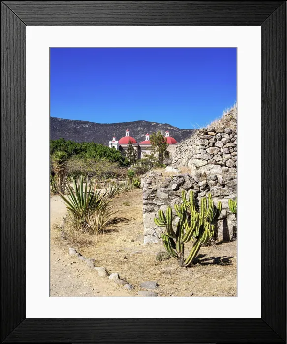 Framed Print : Mitla Archaeological Site and San Pablo Church in the background, San Pablo Villa de Mitla, Oaxaca State, Mexico Framed Print : Mitla Archaeological Site and San Pablo Church in the background, San Pablo Villa de Mitla, Oaxaca State, Mexico