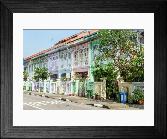Framed Print : Peranakan shophouses, Katong, Singapore Framed Print : Peranakan shophouses, Katong, Singapore