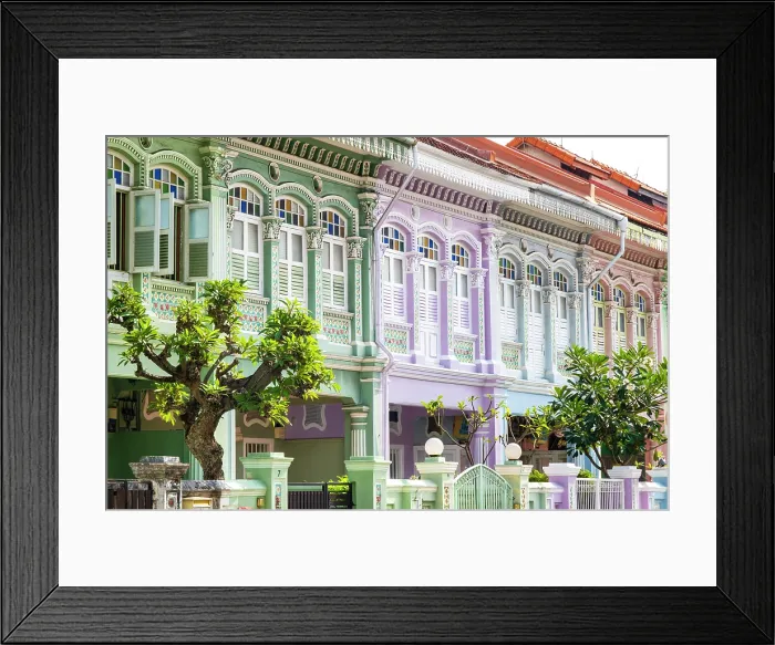Framed Print : Peranakan shophouses, Katong, Singapore Framed Print : Peranakan shophouses, Katong, Singapore