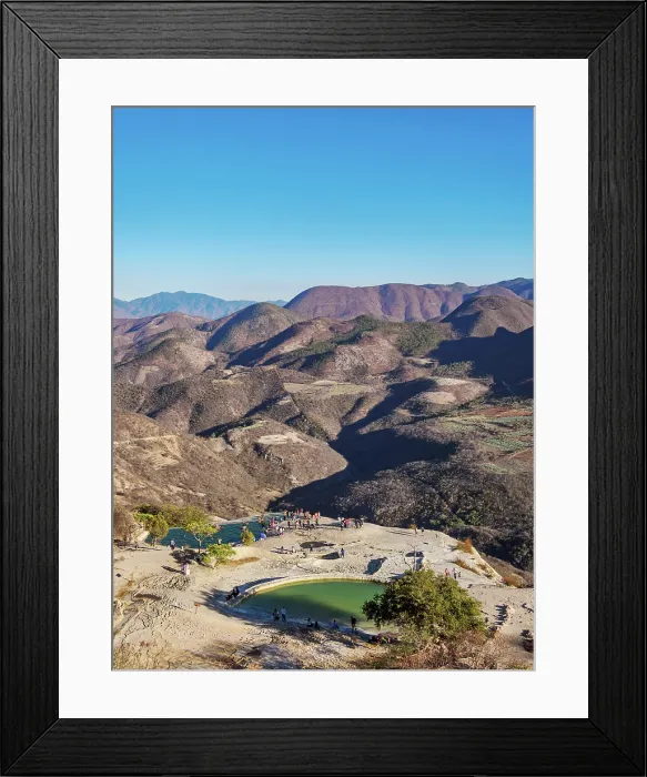 Framed Print : Hierve el Agua pools at sunset, elevated view, San Lorenzo Albarradas, Oaxaca State, Mexico Framed Print : Hierve el Agua pools at sunset, elevated view, San Lorenzo Albarradas, Oaxaca State, Mexico