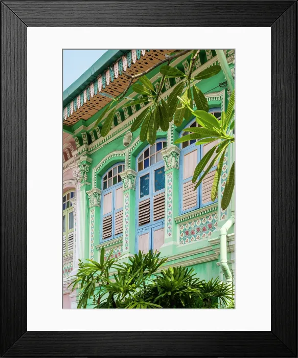 Framed Print : Peranakan shophouses, Katong, Singapore Framed Print : Peranakan shophouses, Katong, Singapore