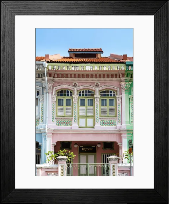 Framed Print : Peranakan shophouses, Katong, Singapore Framed Print : Peranakan shophouses, Katong, Singapore