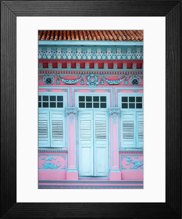 Framed Print : Peranakan shophouses, Katong, Singapore Framed Print : Peranakan shophouses, Katong, Singapore