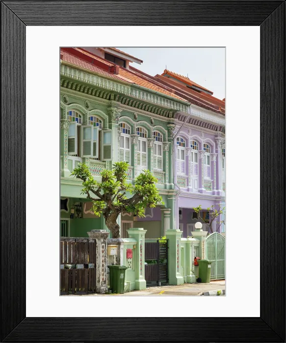 Framed Print : Peranakan shophouses, Katong, Singapore Framed Print : Peranakan shophouses, Katong, Singapore