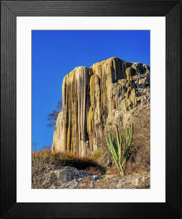 Framed Print : Petrified Waterfall at sunset, Hierve el Agua, San Lorenzo Albarradas, Oaxaca State, Mexico Framed Print : Petrified Waterfall at sunset, Hierve el Agua, San Lorenzo Albarradas, Oaxaca State, Mexico