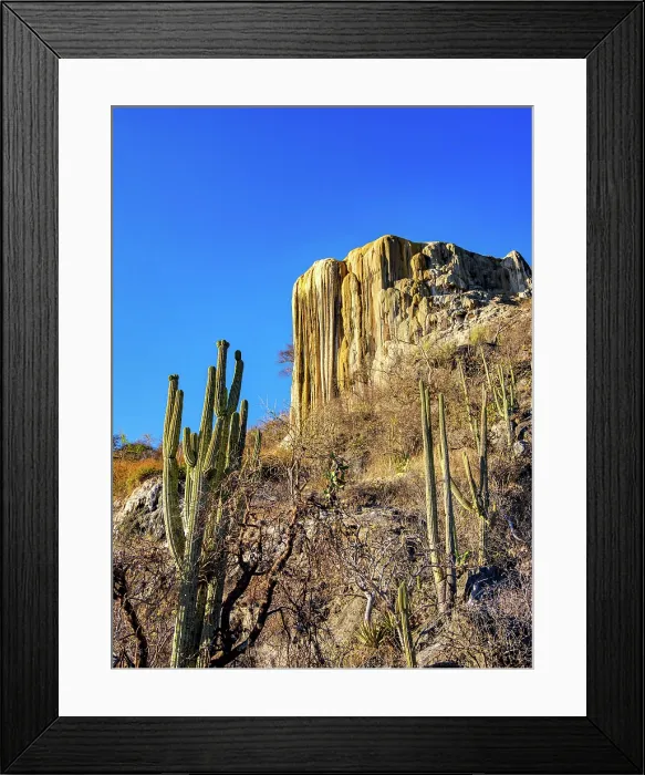 Framed Print : Petrified Waterfall at sunset, Hierve el Agua, San Lorenzo Albarradas, Oaxaca State, Mexico Framed Print : Petrified Waterfall at sunset, Hierve el Agua, San Lorenzo Albarradas, Oaxaca State, Mexico