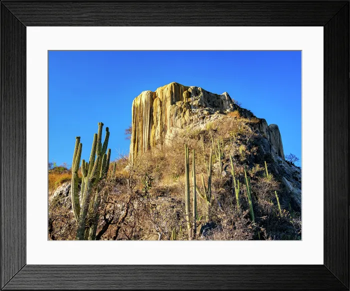 Framed Print : Petrified Waterfall at sunset, Hierve el Agua, San Lorenzo Albarradas, Oaxaca State, Mexico Framed Print : Petrified Waterfall at sunset, Hierve el Agua, San Lorenzo Albarradas, Oaxaca State, Mexico