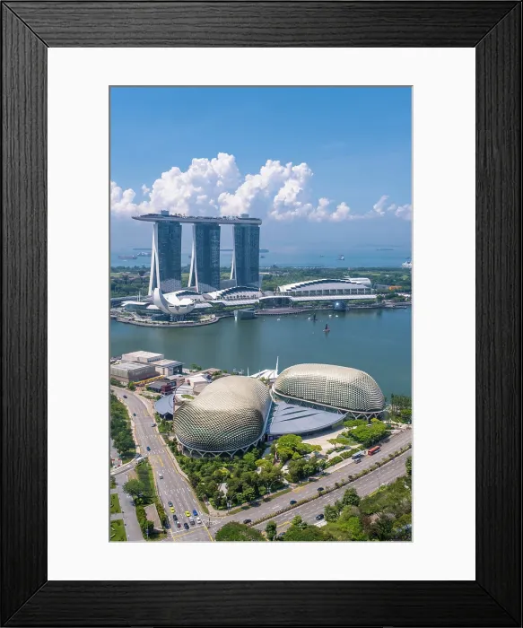 Framed Print : Marina Bay Sands Hotel & Esplanade - Theatres on the Bay, Singapore Framed Print : Marina Bay Sands Hotel & Esplanade - Theatres on the Bay, Singapore