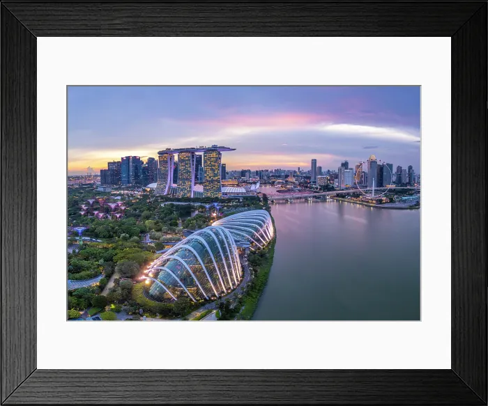Framed Print : Gardens by the Bay & Marina Bay Sands Hotel, Singapore Framed Print : Gardens by the Bay & Marina Bay Sands Hotel, Singapore