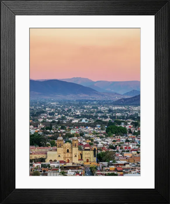 Framed Print : View towards The Church and Convent of Santo Domingo de Guzman at dusk, Oaxaca de Juarez, Oaxaca State, Mexico Framed Print : View towards The Church and Convent of Santo Domingo de Guzman at dusk, Oaxaca de Juarez, Oaxaca State, Mexico