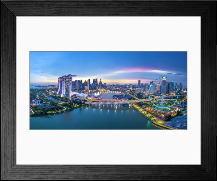 Framed Print : Marina Bay Sands Hotel & Singapore Flyer, Singapore Framed Print : Marina Bay Sands Hotel & Singapore Flyer, Singapore