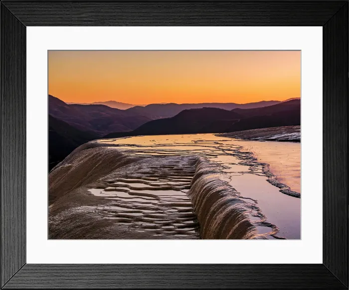 Framed Print : Hierve el Agua at dusk, San Lorenzo Albarradas, Oaxaca State, Mexico Framed Print : Hierve el Agua at dusk, San Lorenzo Albarradas, Oaxaca State, Mexico