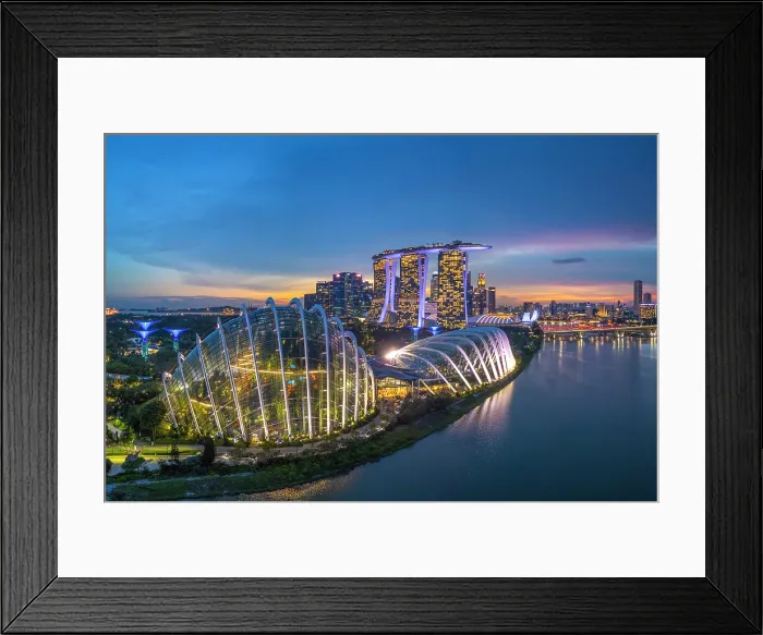 Framed Print : Gardens by the Bay & Marina Bay Sands Hotel, Singapore Framed Print : Gardens by the Bay & Marina Bay Sands Hotel, Singapore