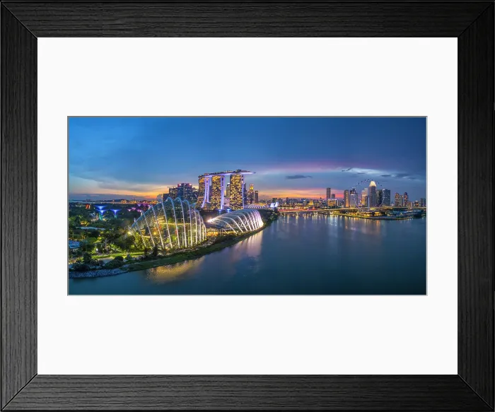 Framed Print : Gardens by the Bay & Marina Bay Sands Hotel, Singapore Framed Print : Gardens by the Bay & Marina Bay Sands Hotel, Singapore