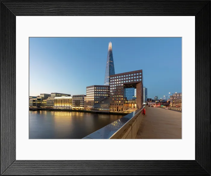 Framed Print : The Shard from London Bridge, at twilight, London, England Framed Print : The Shard from London Bridge, at twilight, London, England