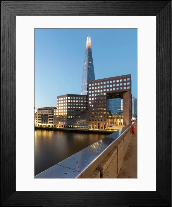 Framed Print : The Shard from London Bridge, at twilight, London, England Framed Print : The Shard from London Bridge, at twilight, London, England