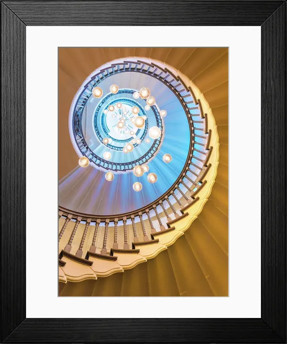 Framed Print : The Cecil Brewer spiral staircase, Heal's Department Store, London, England