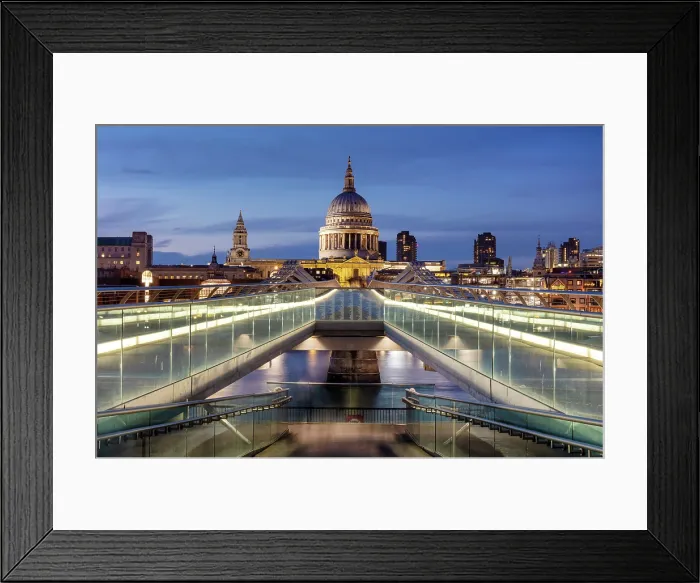 Framed Print : St Paul's Cathedral and the Millennium Bridge, London, England Framed Print : St Paul's Cathedral and the Millennium Bridge, London, England