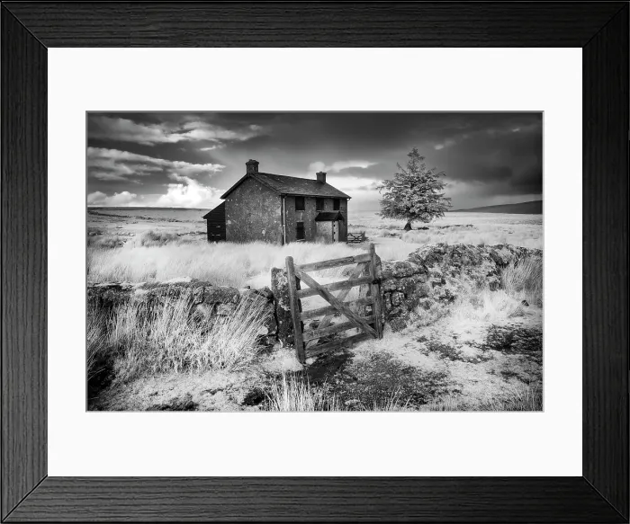 Framed Print : Infrared view of Nuns Cross Farm, near Princetown, Dartmoor National Park, Devon, England Framed Print : Infrared view of Nuns Cross Farm, near Princetown, Dartmoor National Park, Devon, England